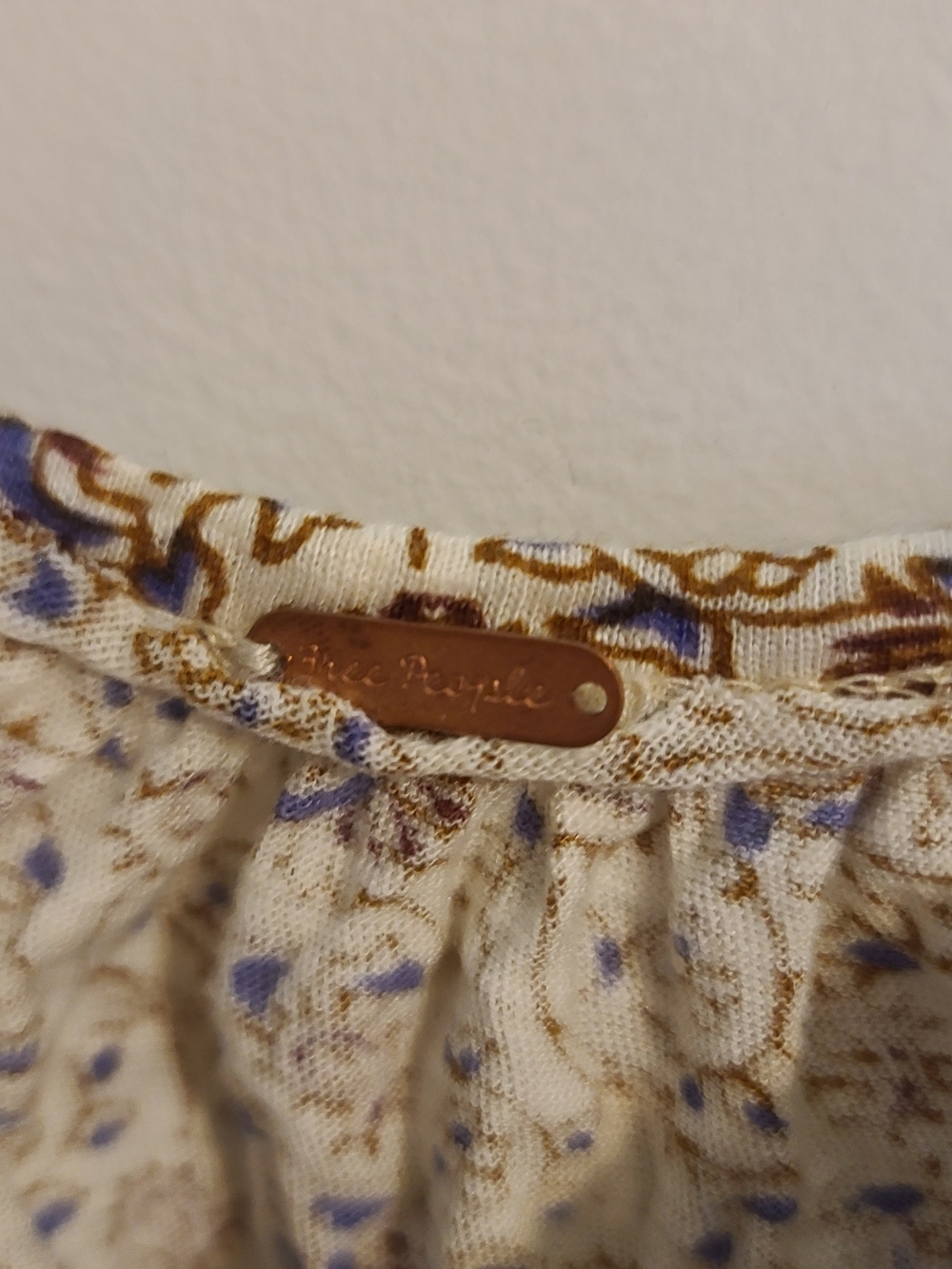 Free People Cream Knit Top with Brown Accents. Oversized - Picture 4 of 6